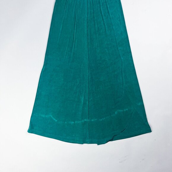 Stretch Maxi Skirt | Vintage 90's Dark Emerald Green Sexy Bodycon Long Skirt - Picture 3 of 5